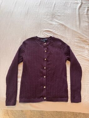 Tommy Hilfiger Women's Cable Knit Cardigan - Deep Plum